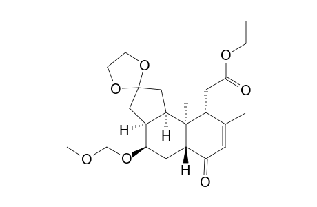 Ethyl (3a.alpha.,4.beta.,5a.beta.,9.alpha.,9a.alpha.,9b.alpha.)-1,2,3,3a,4,5,6,9,9a,9b-decahydro-4-(methoxymethoxy)-8,9a-dimethyl-2,6-dioxo-1H-benz[e]inden-9-acetate - 2-(Ethylene acetal) derivative