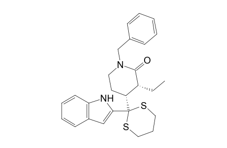 cis-N-Benzyl-3-ethyl-4-[2-(2-indolyl)-1,3-dithian-2-yl]piperidin-2-one