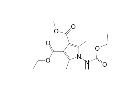 1-(carbethoxyamino)-2,5-dimethyl-pyrrole-3,4-dicarboxylic acid O3-ethyl O4-methyl ester