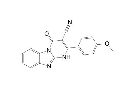 2-(4-Methoxyphenyl)-4-oxo-4,10-dihydropyrimido[1,2-a][1,3]benzimidazol-3-yl cyanide