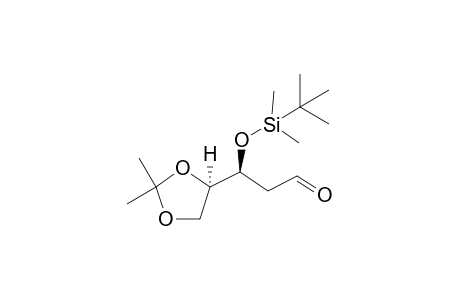 (S)-3-(tert-butyldimethylsilyloxy)-3-((R)-2,2-dimethyl-1,3-dioxolan-4-yl)propanal