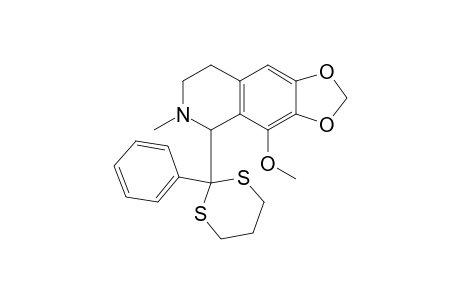 8-Methoxy-2-methyl-6,7-methylenedioxy-1-(2'-phenyl-1',3'-dithian-2'-yl)-1,2,3,4-tetrahydroisoquinoline