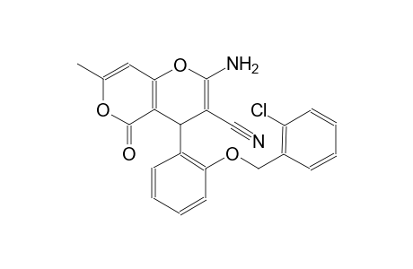 4H,5H-pyrano[4,3-b]pyran-3-carbonitrile, 2-amino-4-[2-[(2-chlorophenyl)methoxy]phenyl]-7-methyl-5-oxo-