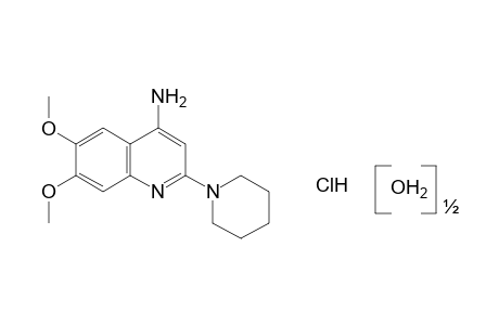 4-amino-6,7-dimethoxy-2-piperidinoquinoline, monohydrochloride, hemihydrate