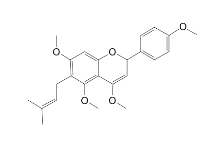 5,7-Dihydroxy-2-(4-methoxyphenyl)-6-(3-methylbut-2-enyl)-2,3-dihydrochromen-4-one, 3me derivative