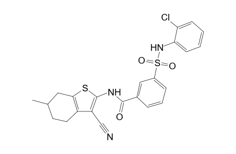 3-[(2-chlorophenyl)sulfamoyl]-N-(3-cyano-6-methyl-4,5,6,7-tetrahydro-1-benzothiophen-2-yl)benzamide