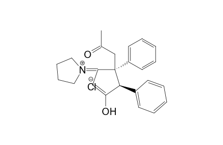 1-((4R,5S)-3-hydroxy-5-(2-oxopropyl)-4,5-diphenylcyclopent-2-enylidene)pyrrolidinium chloride