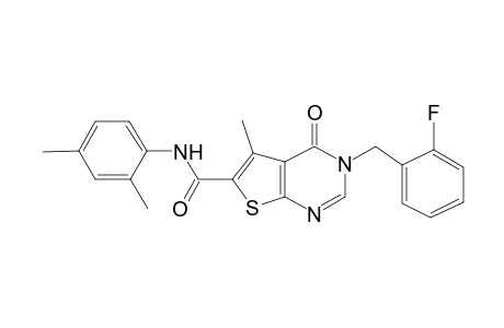 N-(2,4-dimethylphenyl)-3-(2-fluorobenzyl)-4-keto-5-methyl-thieno[2,3-d]pyrimidine-6-carboxamide