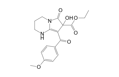 7-ETHOXYCARBONYL-7-HYDROXY-8-(4-METHOXYBENZOYL)-6-OXO-1,2,3,4,6,7-HEXAHYDROPYRROLO-[1,2-A]-PYRIMIDINE