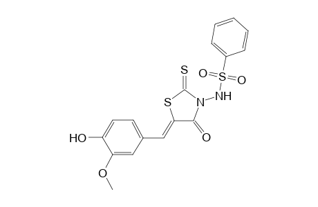 N-[(5Z)-5-(4-hydroxy-3-methoxybenzylidene)-4-oxo-2-thioxo-1,3-thiazolidin-3-yl]benzenesulfonamide