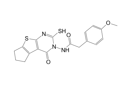 2-(4-methoxyphenyl)-N-(4-oxo-2-sulfanyl-6,7-dihydro-4H-cyclopenta[4,5]thieno[2,3-d]pyrimidin-3(5H)-yl)acetamide