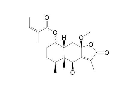 1.alpha.-(Angeloyloxy)-6.beta.-hydroxy-8.beta.-methoxy-10.beta.H-eremophil-7(11)-en-8.alpha.,12-olide