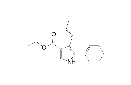 1H-Pyrrole-3-carboxylic acid, 5-(1-cyclohexen-1-yl)-4-(1-propenyl)-, ethyl ester, (E)-