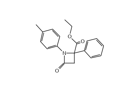 4-oxo-2-phenyl-1-(p-tolyl)-2-azetidinecarboxylic acid, ethyl ester