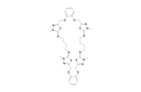 BIS-[5,5'-(1,4-BUTANEDIYLDIAMINO)-BIS-(4-METHYL-1,3,4-THIADIAZOLO-5-YLIDENE-2-YL)-(ORTHO-PHENYLENEDIOXY)-(DIMETHYLENE)]-PHANE