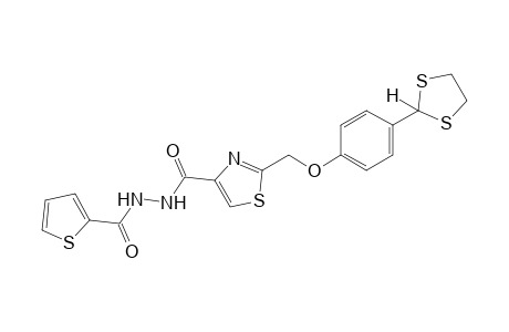 1-{{2-{[p-(1,3-dithiolan-2-yl)phenoxy]methyl}-4-thiazolyl}carbonyl}-2-thenoylhydrazine