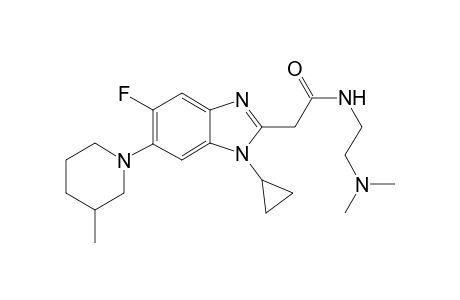 N-[(N',N'-Dimethylamino)ethyl]-5-fluoro-6-(3'-methylpiperidin-1'-yl)-1-cyclopropyl-1H-benzimidazole-2-acetamide