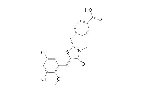 4-{[(2E,5Z)-5-(3,5-dichloro-2-methoxybenzylidene)-3-methyl-4-oxo-1,3-thiazolidin-2-ylidene]amino}benzoic acid
