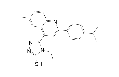 4-ethyl-5-[2-(4-isopropylphenyl)-6-methyl-4-quinolinyl]-4H-1,2,4-triazole-3-thiol