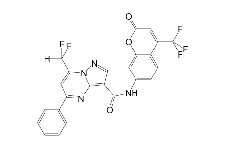 7-(difluoromethyl)-N-[2-oxo-4-(trifluoromethyl)-2H-chromen-7-yl]-5-phenylpyrazolo[1,5-a]pyrimidine-3-carboxamide