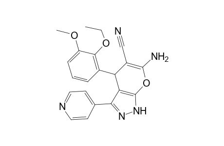 6-Amino-4-(2-ethoxy-3-methoxy-phenyl)-3-(4-pyridyl)-2,4-dihydropyrano[2,3-c]pyrazole-5-carbonitrile