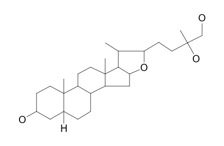 5.beta.-Coprostan-16,22-epoxy-3.alpha.,25,26-triol