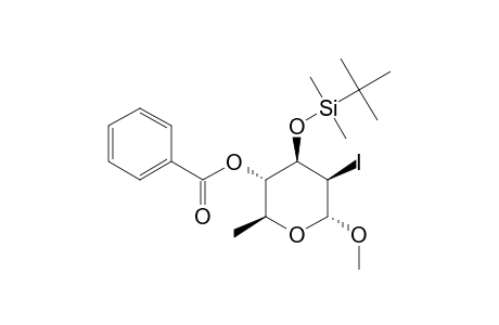 METHYL-4-O-BENZOYL-3-O-TERT.-BUTYLDIMETHYLSILYL-2,6-DIDEOXY-2-IODO-ALPHA-D-MANNO-HEXOPYRANOSIDE