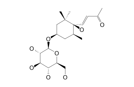 BOSCIALIN-4'-O-GLUCOSIDE,(E)-4-[(1'R,4'R,6'S)-4'-[(BETA-D-GLUCOPYRANOSYL)-OXY]-1'-HYDROXY-2',2',6'-TRIMETHYLCYCLOHEXYL]-BUT-3-ENE-2-ONE