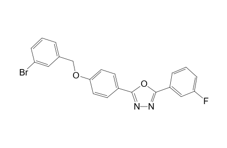 2-[4-[(3-bromophenyl)methoxy]phenyl]-5-(3-fluorophenyl)-1,3,4-oxadiazole