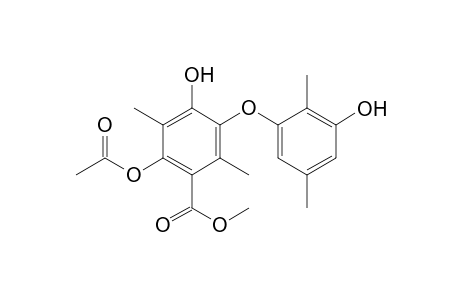 Methyl 2-acetoxy-4-hydroxy-5-(3-hydroxy-2,5-dimethyl-phenoxy)-3,6-dimethyl-benzoate