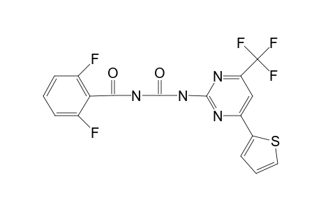 2,6-bis(fluoranyl)-N-[[4-thiophen-2-yl-6-(trifluoromethyl)pyrimidin-2-yl]carbamoyl]benzamide