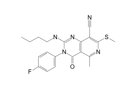 2-Butylamino-8-cyano-3-(4-fluorophenyl)-5-methyl-7-(methylthio)-pyrido[4,3-d]pyrimidin-4(3H)-one