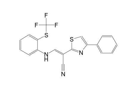 (2E)-2-(4-phenyl-1,3-thiazol-2-yl)-3-{2-[(trifluoromethyl)sulfanyl]anilino}-2-propenenitrile