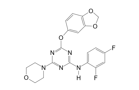 4-(1,3-Benzodioxol-5-yloxy)-N-(2,4-difluorophenyl)-6-(4-morpholinyl)-1,3,5-triazin-2-amine