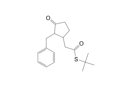 Cyclopentanethioacetic acid, 2-benzyl-3-oxo-, S-(t-butyl) ester