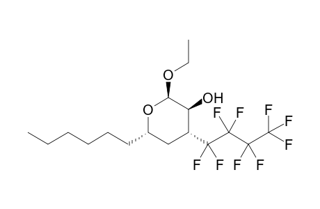 (2R*,3S*,4R*,6S*)-2-Ethoxy-6-hexyl-4-(perfluorobutyl)-tetrahydropyran-3-ol