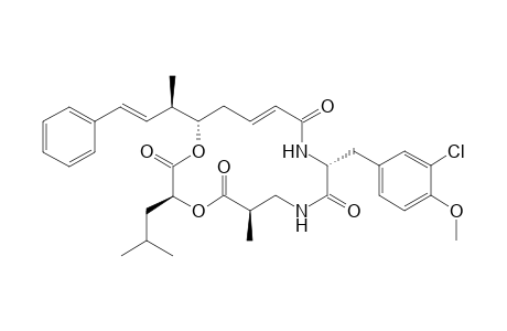 (3S,6R,10R,13E,16S)-10-(3-chloro-4-methoxy-benzyl)-3-isobutyl-6-methyl-16-[(E,1R)-1-methyl-3-phenyl-allyl]-1,4-dioxa-8,11-diazacyclohexadec-13-ene-2,5,9,12-diquinone