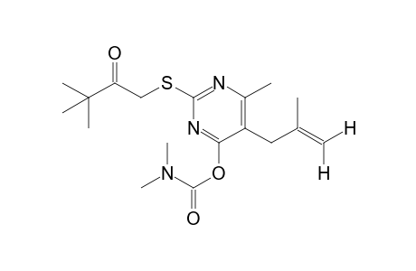 3,3-dimethyl-1-{[4-hydroxy-6-methyl-5-(2-methylallyl)-2-pyrimidinyl]thio}-2-butanone, dimethylcarbamate (ester)