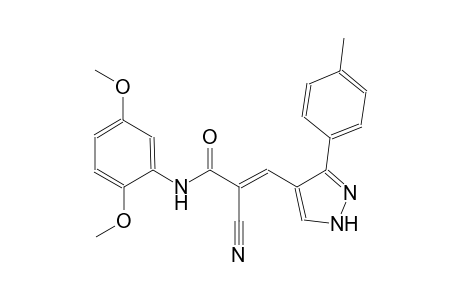 (2E)-2-cyano-N-(2,5-dimethoxyphenyl)-3-[3-(4-methylphenyl)-1H-pyrazol-4-yl]-2-propenamide