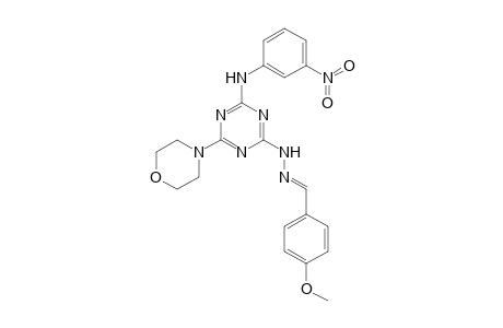 2-N-[(E)-(4-methoxyphenyl)methylideneamino]-6-morpholin-4-yl-4-N-(3-nitrophenyl)-1,3,5-triazine-2,4-diamine