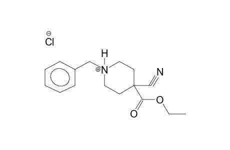 1-BENZYL-4-CYANO-4-ETHOXYCARBONYLPIPERIDINE HYDROCHLORIDE
