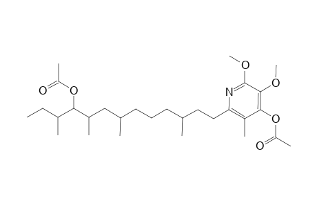 4-Tridecanol, 13-(4-hydroxy-5,6-dimethoxy-3-methyl-2-pyridyl)-3,5,7,11-tetramethyl-, diacetate (ester)