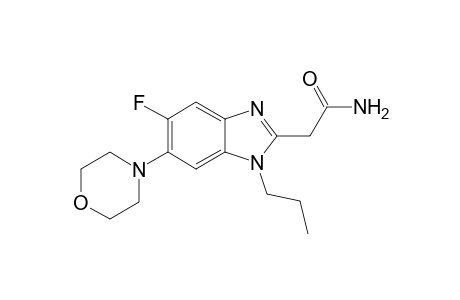 2-(5-fluoranyl-6-morpholin-4-yl-1-propyl-benzimidazol-2-yl)ethanamide