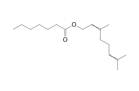 (e)-3,7-dimethyl-2,6-octadienyl heptanoate