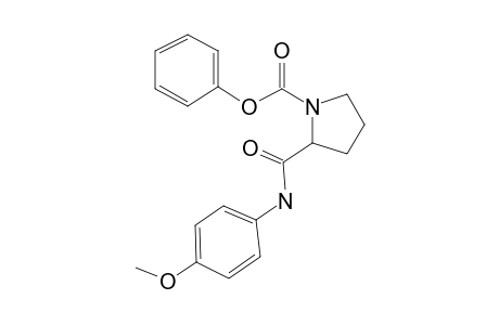 Pyrrolidine-1-carboxylic acid, 2-(4-methoxyphenylaminocarbonyl)-, phenyl ester