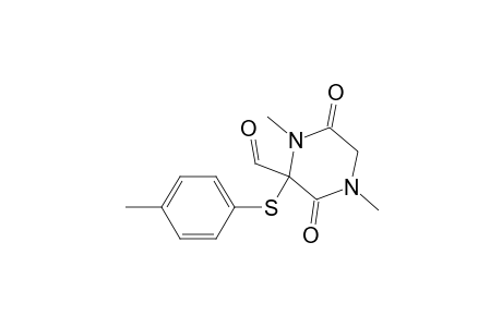 2-Piperazinecarboxaldehyde, 1,4-dimethyl-2-[(4-methylphenyl)thio]-3,6-dioxo-, (.+-.)-