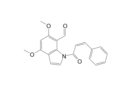 4,6-Dimethoxy-1-(1'-oxo-3'-phenylprop-2'-enyl)indole-7-carbaldehyde