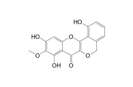 IRISOID-A;1,8,10-TRIHYDROXY-9-METHOXY-[1]-BENZOPYRANO-[3,2-C]-[2]-BENZOPYRAN-7(5H)-ONE