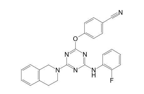 4-[[4-(3,4-dihydro-1H-isoquinolin-2-yl)-6-(2-fluoroanilino)-1,3,5-triazin-2-yl]oxy]benzonitrile