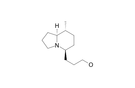 (-)-(5S,8R,8as)-5-(3-hydroxypropyl)-8-methylindolizidine